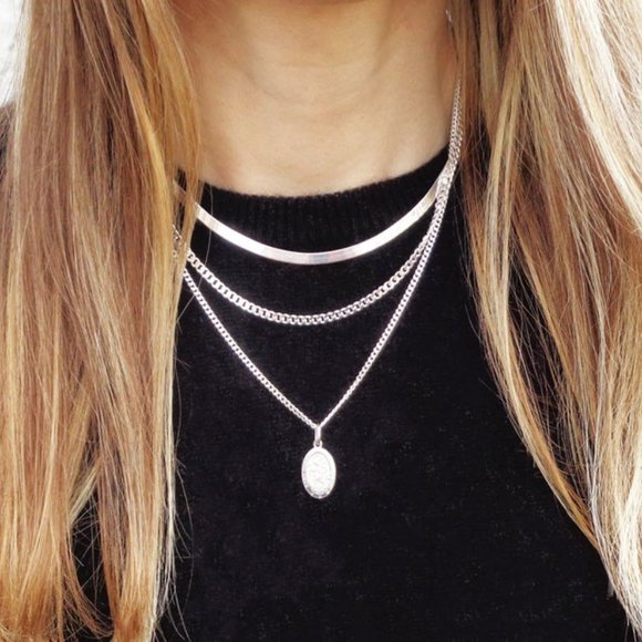 Sterling Silver Herringbone Necklace Layering Flat Snake Chain Stamped 925 ITALY - Picture 3 of 7